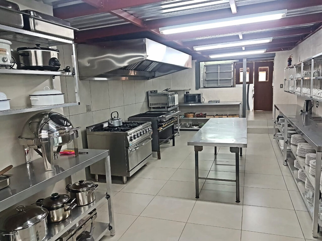 Self-catering kitchen at Lion's Den